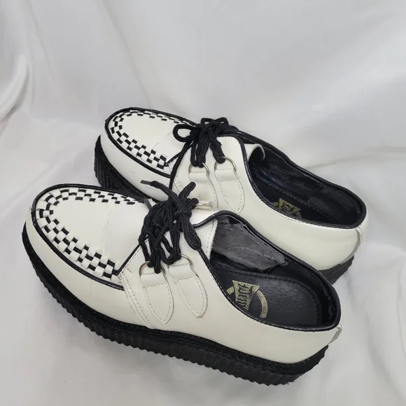 Demonia black & white contrast platform oxfords - Picture 14 of 16
